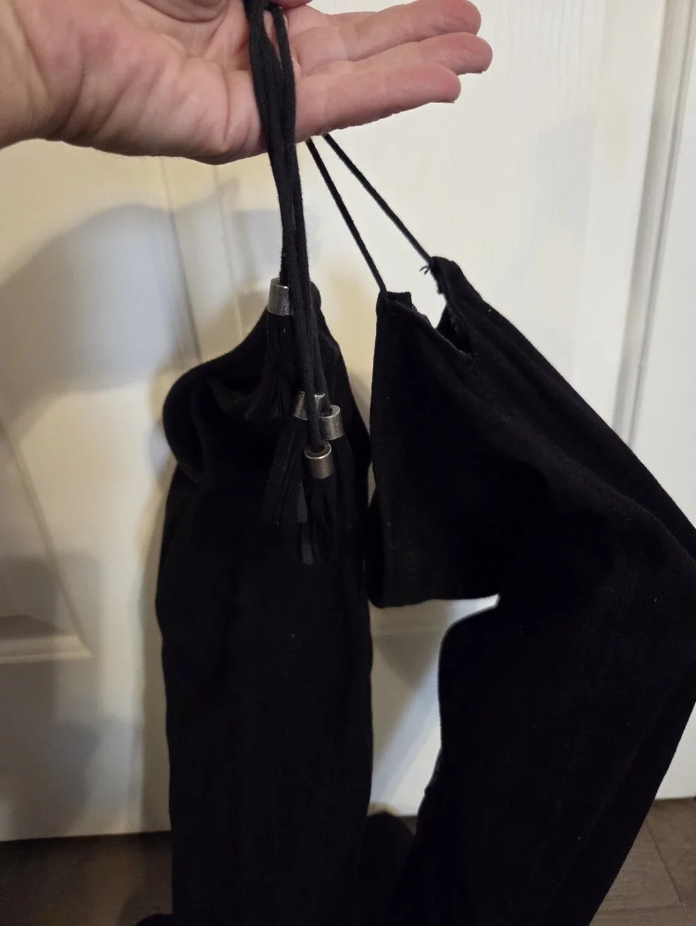Madden Girl Prissley Over Knee Boots Black 8M Suede Tassel